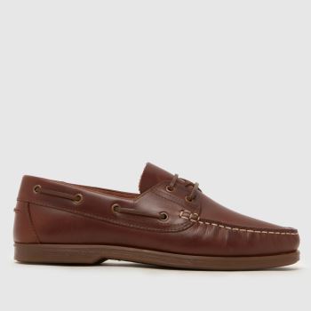 schuh Brown Patient Leather Boat Mens Shoes