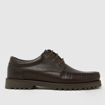 schuh Dark Brown Penn Leather Boat Mens Shoes