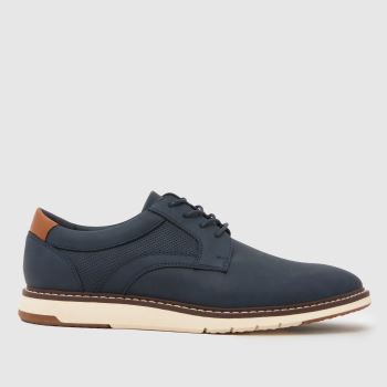 schuh Navy Pedro White Sole Derby Mens Shoes