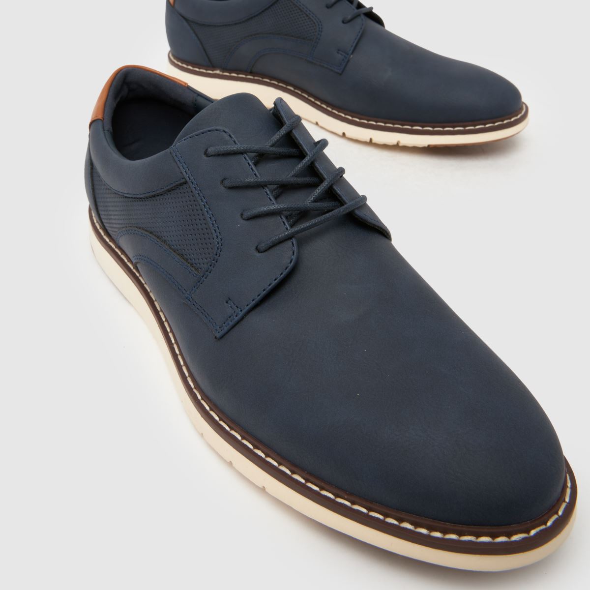 schuh Pedro White Sole Derby in Navy schuh Pedro White Sole Derby 4