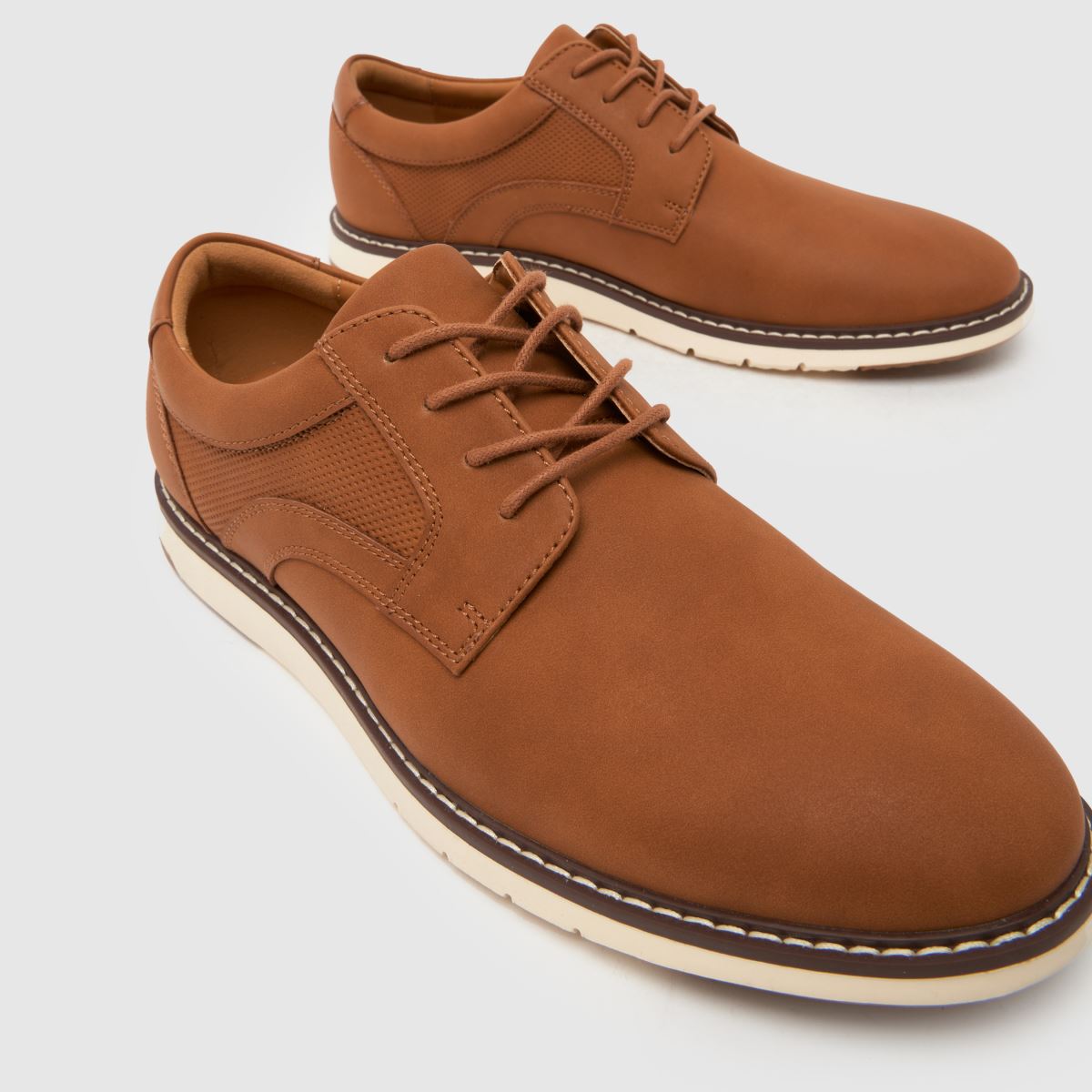schuh Pedro White Sole Derby in Tan schuh Pedro White Sole Derby 4