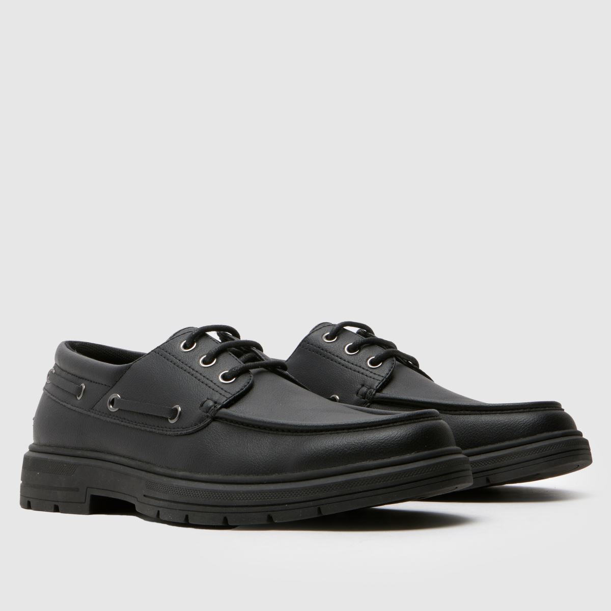 Mens Black schuh Parks Lace Up Boat Shoe Shoes | schuh