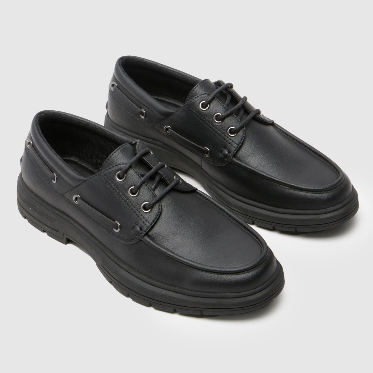 Mens Black schuh Parks Lace Up Boat Shoe Shoes | schuh