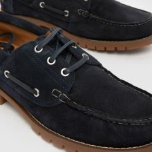 schuh Paris Suede Boat in Navy schuh Paris Suede Boat,3 of 4