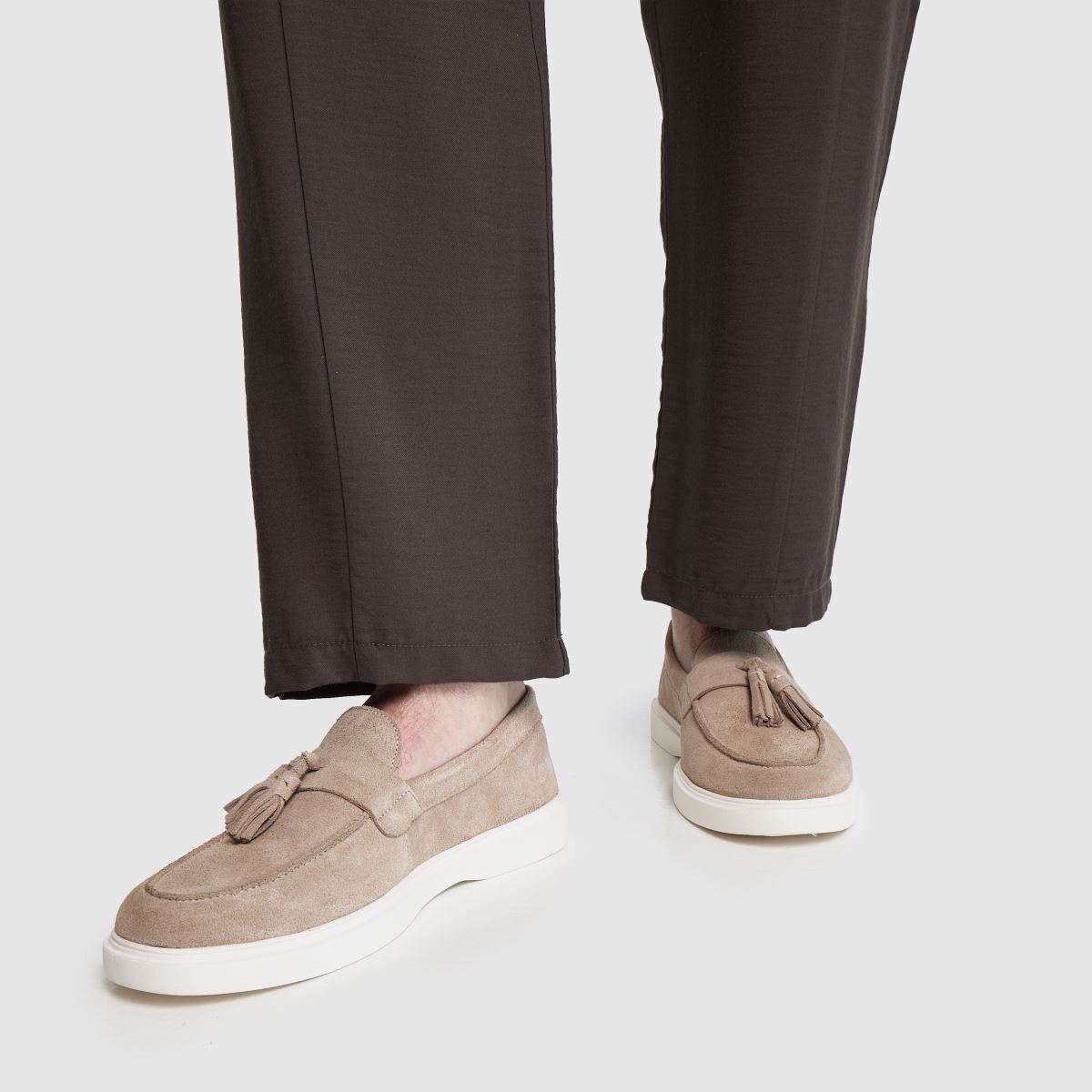 schuh Percy Suede Tassel Loafer in Taupe schuh Percy Suede Tassel Loafer 8