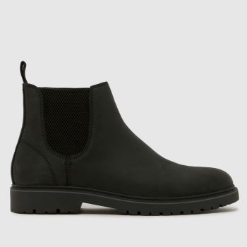 schuh Black Dane Leather Chelsea Mens Boots