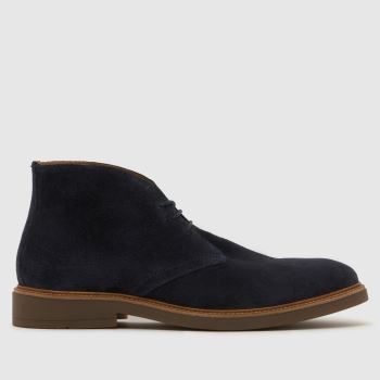 schuh Navy Galvin Suede Chukka Mens Boots