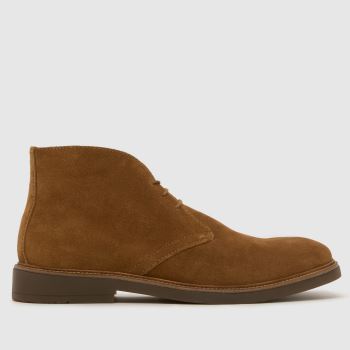 schuh Tan Galvin Suede Chukka Mens Boots