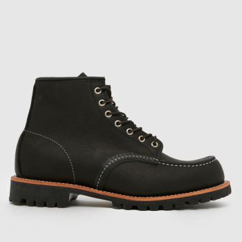 Red Wing Black Roughneck Moc Toe Mens Boots