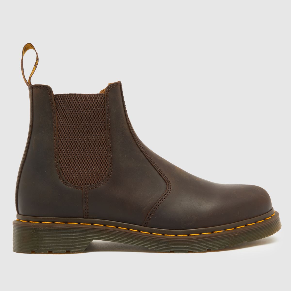 Dr. Martens 2976 Yellow Stitch Boots In Dark Brown, Size: 7 (EU 41)