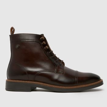 Base London Dark Brown Plymouth Toe Cap Mens Boots