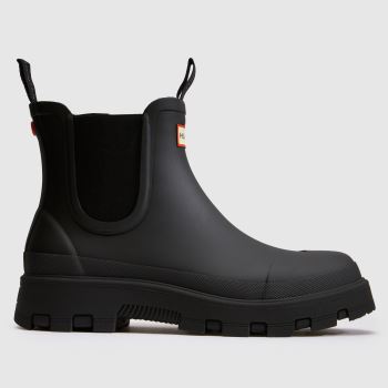 HUNTER BOOTS Black Elements Elastic Chelsea Mens Boots