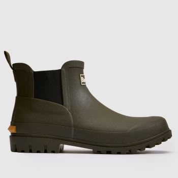 Barbour Khaki Andale Chelsea Welly Mens Boots