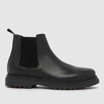 schuh Black Dax Leather Chelsea Mens Boots