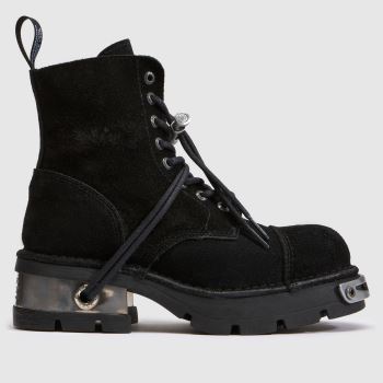 NEW ROCK Black Distress Mens Boots