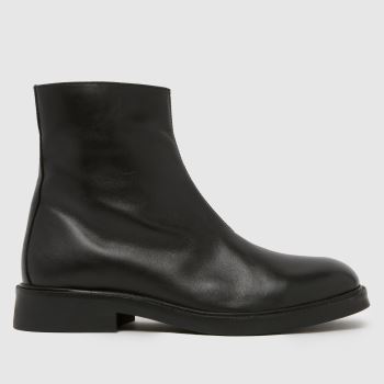 schuh Black Dario Leather Square Toe Mens Boots