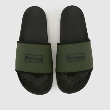 Barbour Schwarz-Grün Cresswell Slider Herren Sandalen