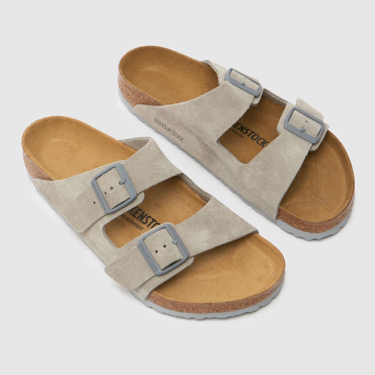 Mens Grey BIRKENSTOCK Arizona Suede Sandals schuh