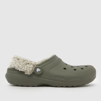 Crocs Khaki Classic Fleece Lined Clog Mens Sandals