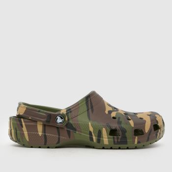Crocs Green Multi Classic Camo Clog Mens Sandals