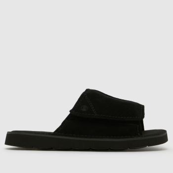 Clarks Black Solsbury Slide Mens Sandals
