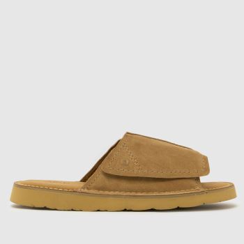 Clarks Taupe Solsbury Slide Mens Sandals