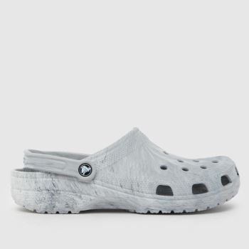 Crocs Grey Classic Marbled Clog Mens Sandals