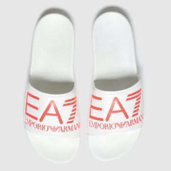 ea7 emporio armani white & orange sea world visibility sandals ea7 emporio armani white & orange sea world visibility sandals