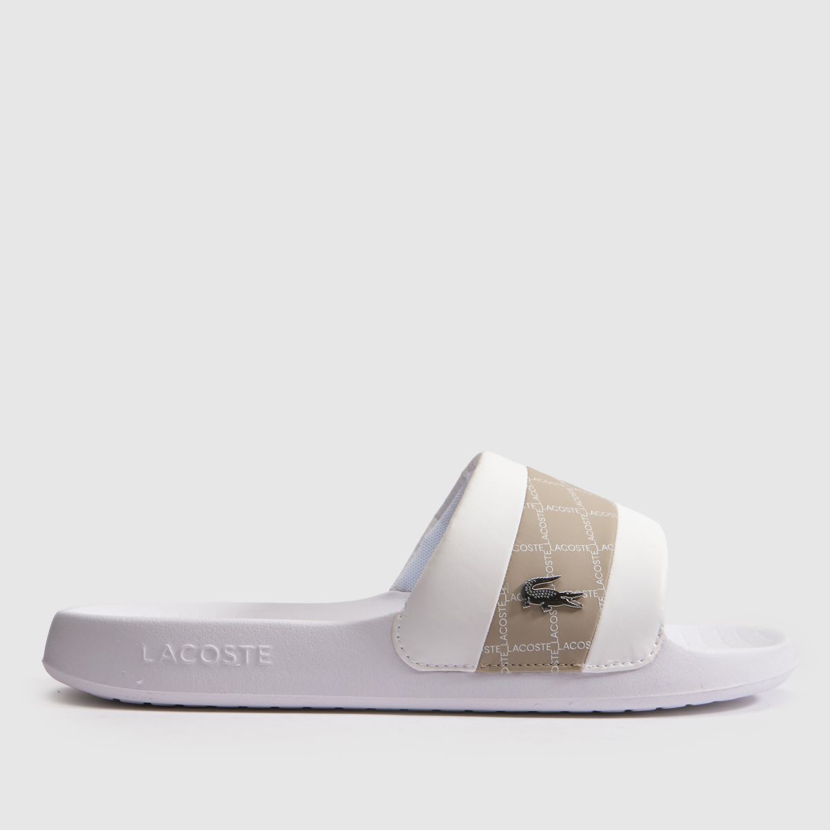 Lacoste Serve Slide Hybrid in White & Beige Lacoste Serve Slide Hybrid 1