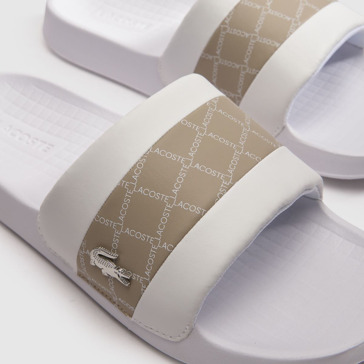 Lacoste Serve Slide Hybrid in White & Beige Lacoste Serve Slide Hybrid 4