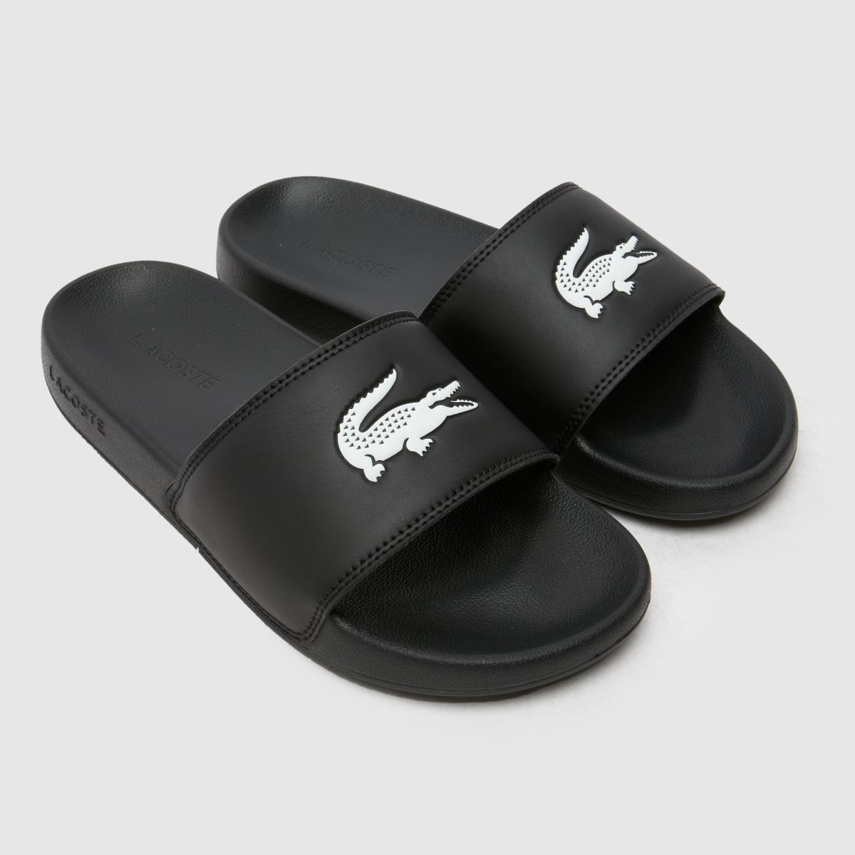 Mens Black Lacoste Serve Slide Sandals schuh
