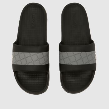 Lacoste Black & Grey Serve Slide Hybrid Mens Sandals