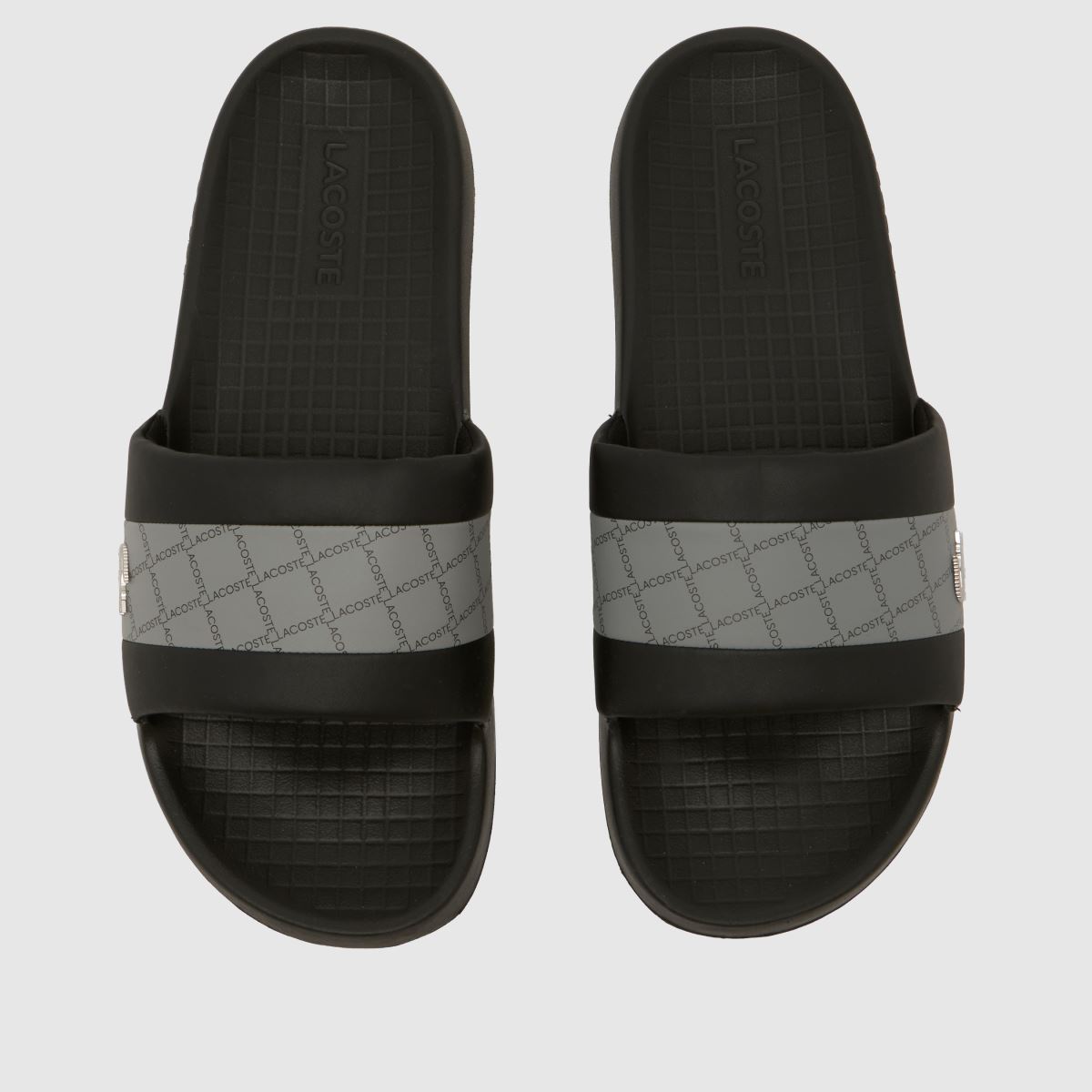 Lacoste Serve Slide Hybrid Sandals in Black & Grey