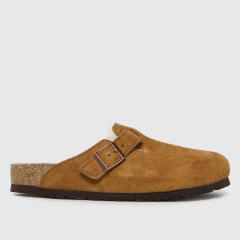 BIRKENSTOCK tan boston shearling sandals BIRKENSTOCK tan boston shearling sandals