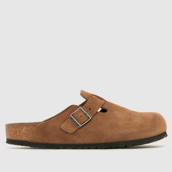 BIRKENSTOCK Brown Boston Soft Footbed Clog Mens Sandals