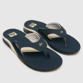 Reef Navy & White Fanning Mens Sandals