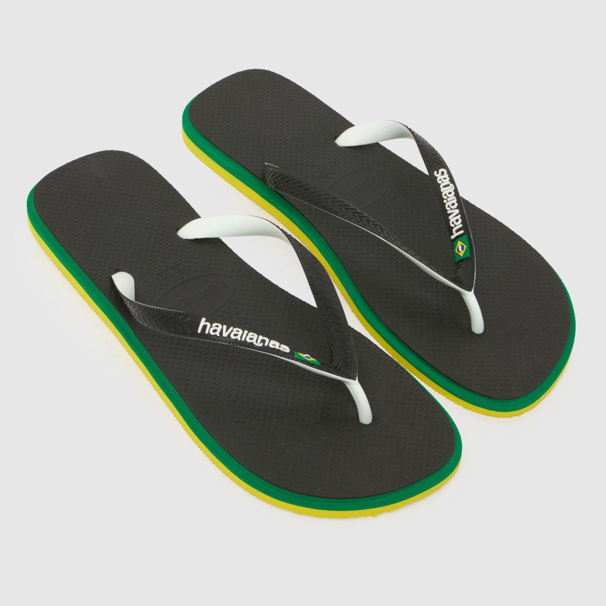 Havaianas Brasil Twist Flip Sandals in Black