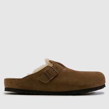 BIRKENSTOCK Tan Boston Shearling Clog Mens Sandals