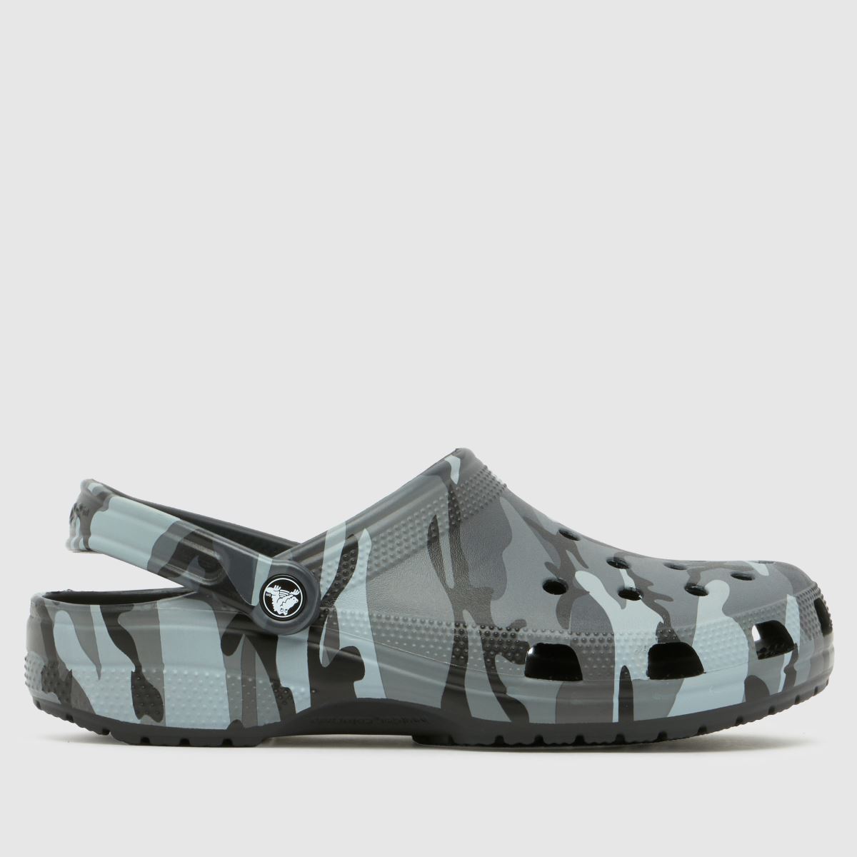 Crocs Classic Camo Clog Sandals in Black & Grey