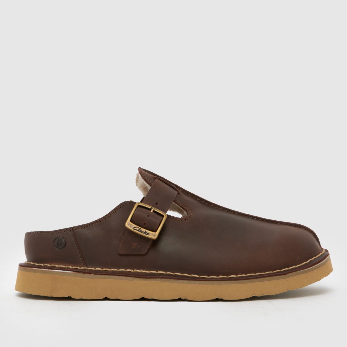 Clarks Solsbury Lined Mule Sandals in Brown