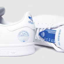 adidas white & pl blue stan smith wfq trainers adidas white & pl blue stan smith wfq trainers