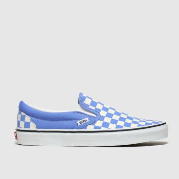 vans white & blue classic slip-on trainers vans white & blue classic slip-on trainers
