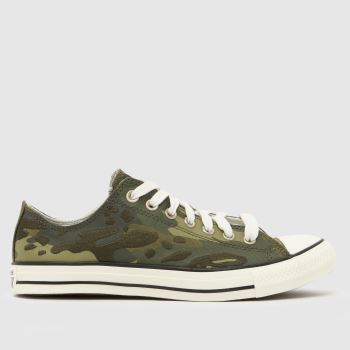 Converse Green Multi Wide Fit All Star Ox Mens Trainers