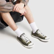 Converse Wide Fit All Star Ox in Green Multi Converse All Star Ox,2 of 4