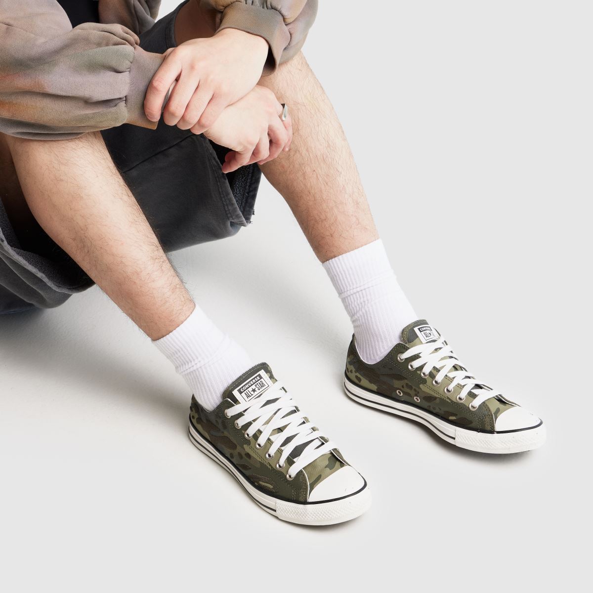 Converse Wide Fit All Star Ox in Green Multi Converse All Star Ox 8