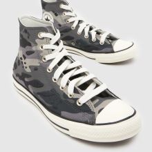 Herren Converse Breite Passform Dunkelgrau All Star Hi Sneaker Converse All Star Hi,3 von 4