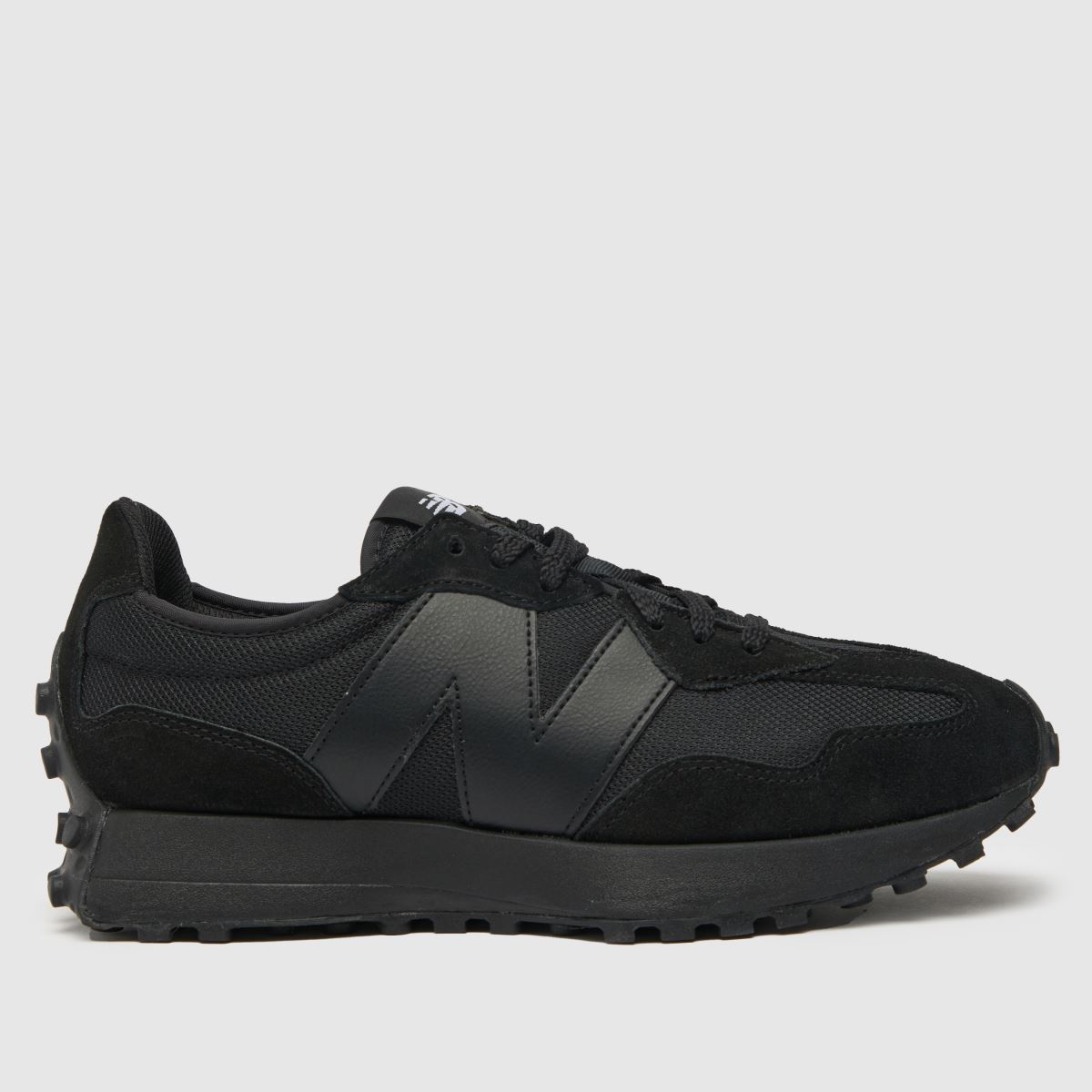 New Balance Men's 327 Trainers in Black, Logo Detail, Fabric, Size: 10