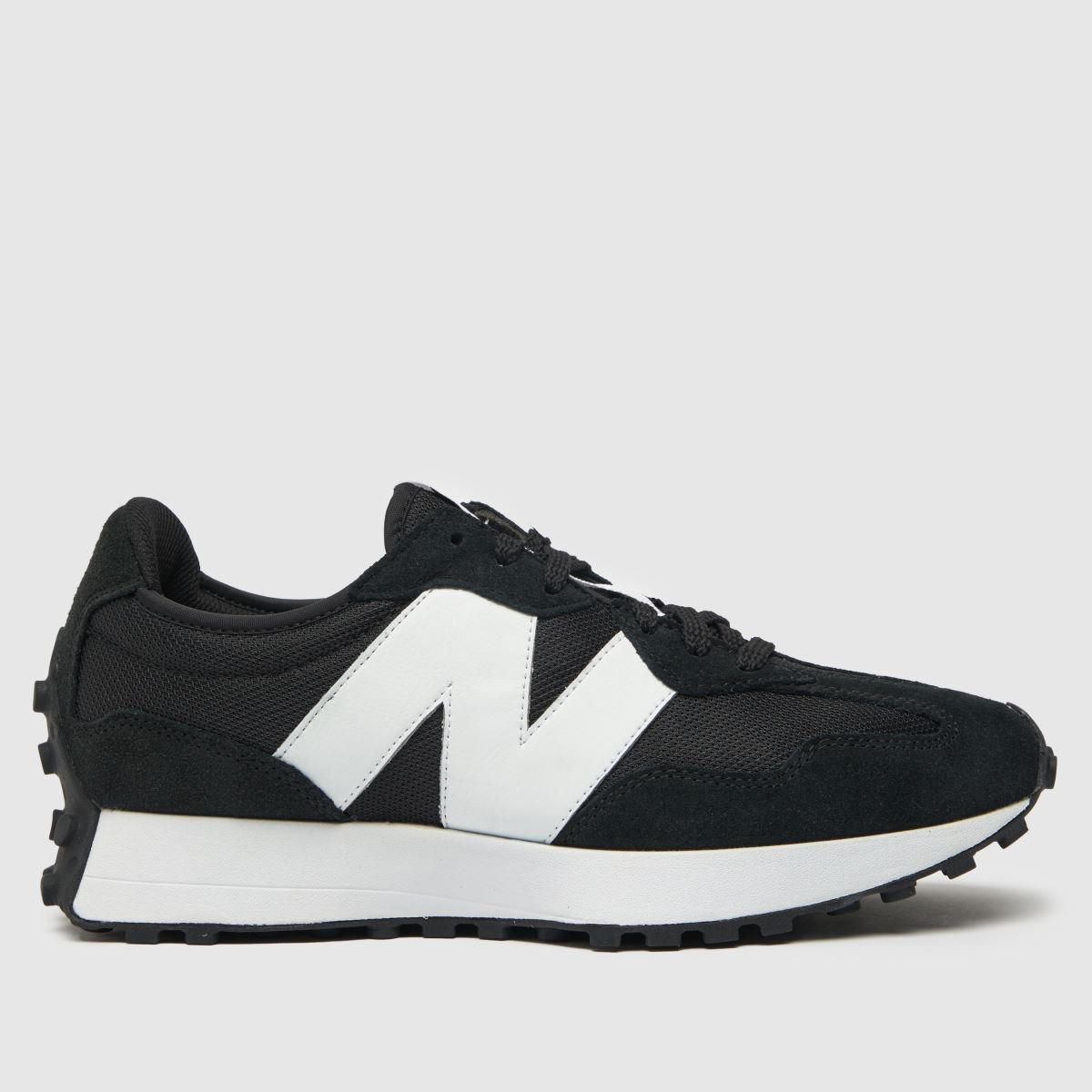 New Balance Men's 327 Trainers in Black & White, Fabric, Size: 11