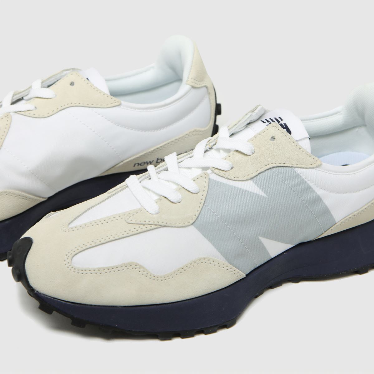 Mens White & Navy New balance 327 Trainers schuh