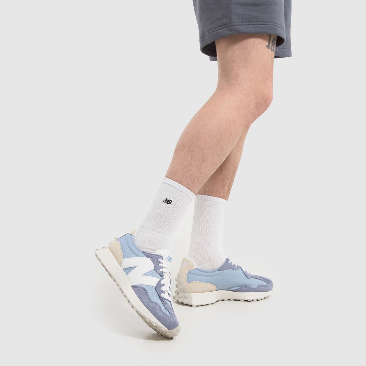 Herren Weiß-blau New Balance 327 Sneaker | schuh